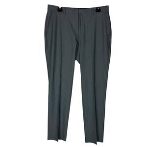Saks Fifth Avenue‎ Pants Mens 32x32 Gray Stretch High-Rise Slim-Fit Straight Leg